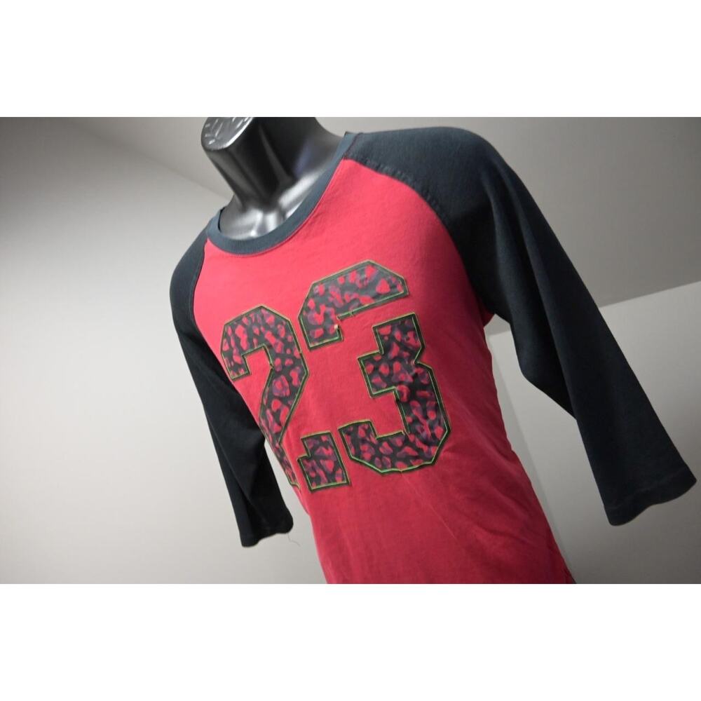 Nike Air Jordan Tee Gym Shirt Graphic Red 3/4 Sleeve Mens Size Medium - Picture 4 of 11